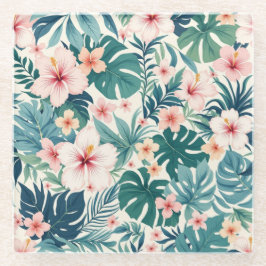 ボタニカルブリーズ – 熱帯フローラガラスコースター ガラスコースター