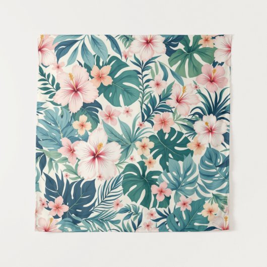 ボタニカルブリーズ – 熱帯フローラタペストリー タペストリー (正面)