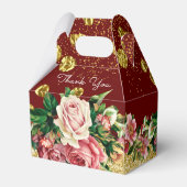 ボタニカルブルゴーニュエレガントな結婚式優待箱 フェイバーボックス (裏面サイド)