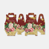 ボタニカルブルゴーニュエレガントな結婚式優待箱 フェイバーボックス (折り畳みなし)