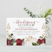 ボタニカルブルゴーニュフローラカボチャ感謝祭 招待状 (スタンド正面)