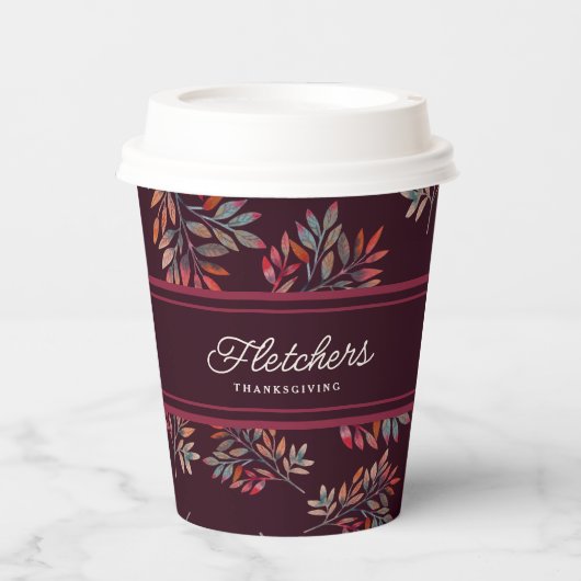 ボタニカルブルゴーニュ紅葉カスタマイズ 紙コップ (正面)