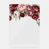 ボタニカルブルゴーニュ結婚フローラの歓迎サイン アクリルサイン (正面)