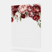 ボタニカルブルゴーニュ結婚フローラの歓迎サイン アクリルサイン (傾斜)