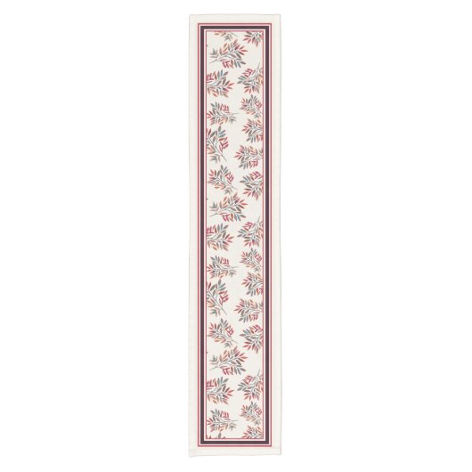 ボタニカルブルゴーニュ離れーベリーストライプズ ショートテーブルランナー (正面)