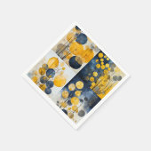 ボタニカルブルーとイエローナプキン スタンダードカクテルナプキン (角)