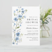 ボタニカルブルーフラワーズウォーターカラーブライダルシャワー 招待状 (スタンド正面)