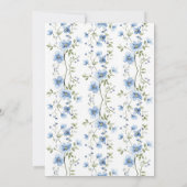 ボタニカルブルーフラワーズウォーターカラーブライダルシャワー 招待状 (裏面)