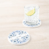 ボタニカルブルーフラワーズサンドストーンコースター コースター (側面)