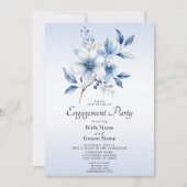 ボタニカルブルーフラワーズ婚約招待状 招待状 (正面)