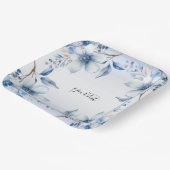 ボタニカルブルーフラワーズ紙プレート ペーパープレート (傾斜あり)