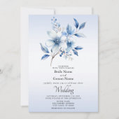 ボタニカルブルーフラワーズ結婚式招待状 招待状 (正面)