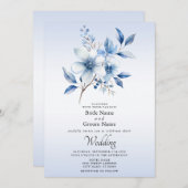 ボタニカルブルーフラワーズ結婚式招待状 招待状 (正面/裏面)