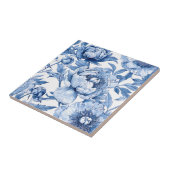 ボタニカルブルーフローラアールヌーボーフラワーバスルーム タイル (側面)