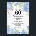 ボタニカルブルーフローラサプライズ60th誕生日 招待状<br><div class="desc">植物青フローラサプライズ60誕生日招待状フローラ·ピンク·ピニーズ·誕生日·招待状·フォー·ウーマン。水彩フローラフラワーピンクエレガントのバラと牡丹の花。大人の誕生日。白の背景白黒：13.15.16.18.21.30.40.50.60.70.80.90.100.任意の年齢さらにカスタマイズするには、「クリックカスタマイズit」ボタンをクリックし、デザインツールを使用してこのテンプレートを変更してください。</div>