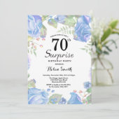 ボタニカルブルーフローラサプライズ70th誕生日 招待状 (スタンド正面)