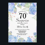 ボタニカルブルーフローラサプライズ70th誕生日 招待状<br><div class="desc">植物青フローラサプライズ70誕生日招待状フローラ·ピンク·ピニーズ·誕生日·招待状·フォー·ウーマン。水彩フローラフラワーピンクエレガントのバラと牡丹の花。大人の誕生日。白の背景白黒：13.15.16.18.21.30.40.50.60.70.80.90.100.任意の年齢さらにカスタマイズするには、「クリックカスタマイズit」ボタンをクリックし、デザインツールを使用してこのテンプレートを変更してください。</div>
