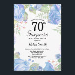 ボタニカルブルーフローラサプライズ70th誕生日 招待状<br><div class="desc">植物青フローラサプライズ70誕生日招待状フローラ·ピンク·ピニーズ·誕生日·招待状·フォー·ウーマン。水彩フローラフラワーピンクエレガントのバラと牡丹の花。大人の誕生日。白の背景白黒：13.15.16.18.21.30.40.50.60.70.80.90.100.任意の年齢さらにカスタマイズするには、「クリックカスタマイズit」ボタンをクリックし、デザインツールを使用してこのテンプレートを変更してください。</div>