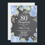 ボタニカルブルーフローラサプライズ80誕生日 招待状<br><div class="desc">ボタニカルブルーフローラサプライズ80th誕生日招待状。フローラバラ牡丹誕生日女性のための招待状。水彩フローラ花。バラエレガントと牡丹の花。大人誕生日。黒板の背景。白黒.第15回16回18回20回21回30回50回70回80回90回100回Any Ages.さらにカスタマイクリックズを行う場合はカスタマイズ、「IT」ボタンをクリックし、このテンプレートを変更するために当社のデザインツールを使用する。</div>