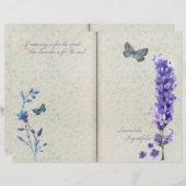 ボタニカルブルーフローラスクラップブックエフェメラ (正面/裏面)