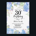 ボタニカルブルーフローラ30th誕生日招待状 招待状<br><div class="desc">ボタニカルブルーフローラ30th誕生日招待状。フローラピンク牡丹誕生日招待状のための女性。水彩フローラ花。ピンクエレガントのバラと牡丹の花。大人誕生日。白の背景。白黒。第15回16回18回20回21回30回50回70回80回90回100回Any Ages.さらにカスタマイクリックズを行う場合はカスタマイズ、「IT」ボタンをクリックし、このテンプレートを変更するために当社のデザインツールを使用する。</div>