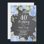 ボタニカルブルーフローラ40th誕生日招待状 招待状<br><div class="desc">ボタニカルブルーフローラ40th誕生日招待状。フローラピンク牡丹誕生日招待状のための女性。水彩フローラ花。ピンクエレガントのバラと牡丹の花。大人誕生日。黒板の背景。白黒.第15回16回18回20回21回30回50回70回80回90回100回Any Ages.さらにカスタマイクリックズを行う場合はカスタマイズ、「IT」ボタンをクリックし、このテンプレートを変更するために当社のデザインツールを使用する。</div>