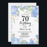 ボタニカルブルーフローラ70th誕生日招待状 招待状<br><div class="desc">植物青フローラ70誕生日招待状。フローラ·ピンク·ピニーズ·誕生日·招待状·フォー·ウーマン。水彩フローラフラワーピンクエレガントのバラと牡丹の花。大人の誕生日。白の背景白黒：13.15.16.18.21.30.40.50.60.70.80.90.100.任意の年齢さらにカスタマイズするには、「クリックカスタマイズit」ボタンをクリックし、デザインツールを使用してこのテンプレートを変更してください。</div>
