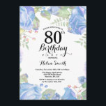 ボタニカルブルーフローラ80th誕生日招待状 招待状<br><div class="desc">植物青フローラ80誕生日招待状。フローラ·ピンク·ピニーズ·誕生日·招待状·フォー·ウーマン。水彩フローラフラワーピンクエレガントのバラと牡丹の花。大人の誕生日。白の背景白黒：13.15.16.18.21.30.40.50.60.70.80.90.100.任意の年齢さらにカスタマイズするには、「クリックカスタマイズit」ボタンをクリックし、デザインツールを使用してこのテンプレートを変更してください。</div>