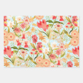 ボタニカルブルーラッピング紙フラットシートセット3 ラッピングペーパーシート (正面)