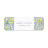 ボタニカルブルーワイルドフラワーフローラ差出人住所 ラベル (正面)