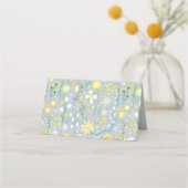 ボタニカルブルーワイルドフラワーフローラ プレイスカード (裏面)