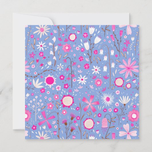 ボタニカルブルーワイルドフラワー結婚フローラありがとうございました (裏面)