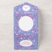 ボタニカルブルーワイルドフラワー結婚フローラ オールインワン招待状 (外側)