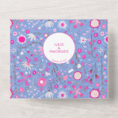 ボタニカルブルーワイルドフラワー結婚フローラ オールインワン招待状 (裏面)