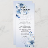ボタニカルブルー結婚フラワーズメニュー メニュー (正面/裏面)