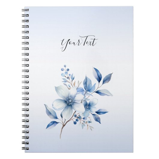 ボタニカルブルー花手帳 ノートブック (正面)