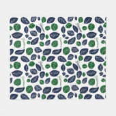 ボタニカルブルー&グリーン男の赤ちゃん フリースブランケット (正面(横))