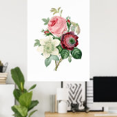 ボタニカルプリントのバラオリジナルバイルドゥート ポスター (ホームオフィス)