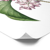 ボタニカルプリントの薄紫オリジナルバイルドート ポスター (角)