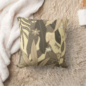 ボタニカルプリント#12セピア クッション (ブランケット)