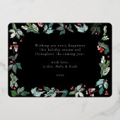 ボタニカルベリーフレームフェスティバルクリスマススクリプト 箔シーズンカード (裏面)