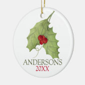 ボタニカルベリー素朴ホリデイグリーナリーファミリー セラミックオーナメント (左)