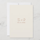 ボタニカルベージュフローラテラコッタボホ結婚ズ セーブザデート (裏面)