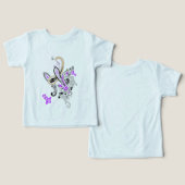 ボタニカルペイズリーうさぎトドラーTシャツ (デザイン正面&裏面)