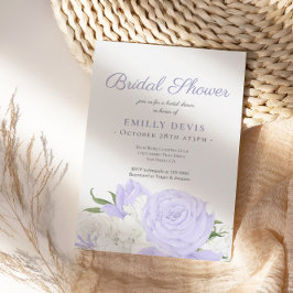 ボタニカルペリウィンクル水彩ブライダルシャワー 招待状