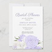ボタニカルペリウィンクル水彩ブライダルシャワー 招待状 (正面)
