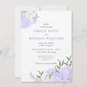 ボタニカルペリウィンクル水彩結婚式招待状 招待状 (正面)