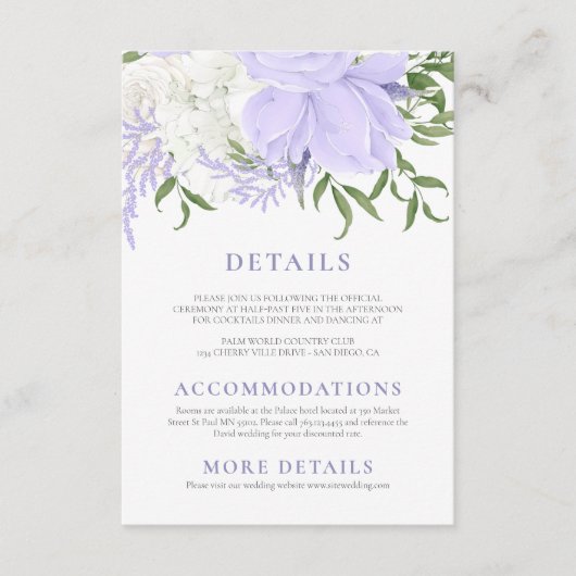 ボタニカルペリウィンクル水結婚色の エンクロージャーカード (正面)