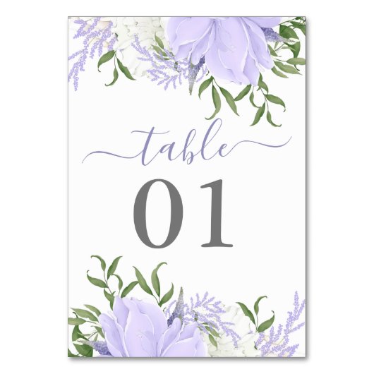 ボタニカルペリウィンクル水結婚色の テーブルナンバー (正面)