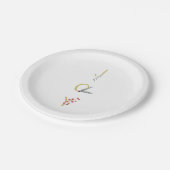 ボタニカルホリデージョイ素朴金ゴールドミニマルパーティー ペーパープレート (アングル)